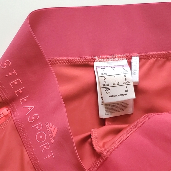 ☀️ADIDAS STELLASPORT Climalite Pink Zipper Workout Leggings☀️UPF 50+ UV PRO - Picture 14 of 15